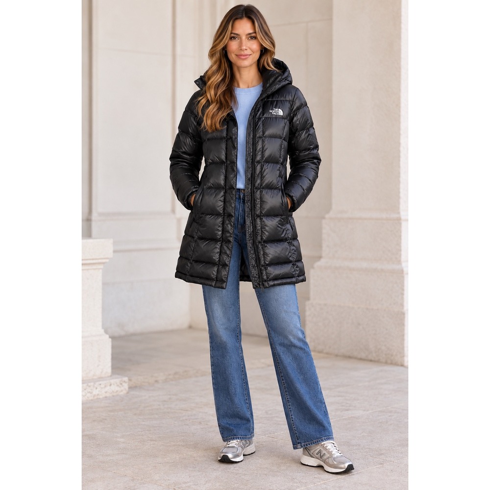 The North Face 600 Down Parka Jacket Black Hooded Puffer Gorpcore Womens Medium